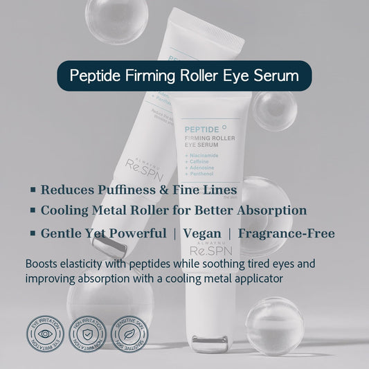 Re.SPN Peptide Duo - Wrinkles & Dark Circles with Gua Sha Applicator, Vegan, Eye Peptide, Niacinamide, K-Beauty