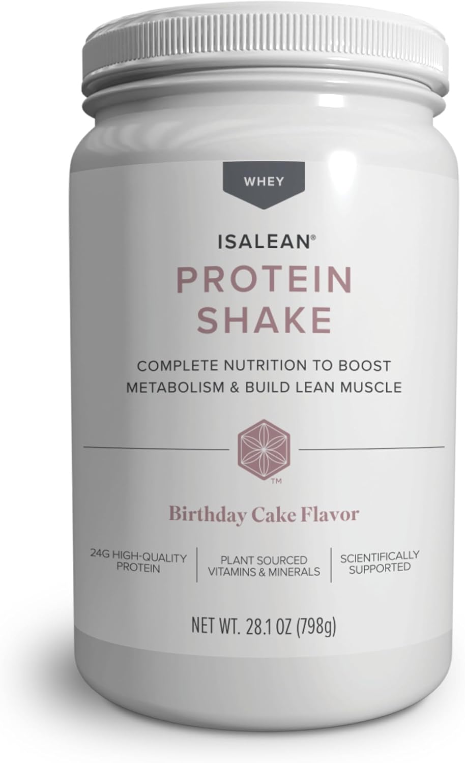 IsaLean Protein Shake - 24 g of Protein - Supports Maintaining Healthy Weight & Lean Muscle - Meal Drink to Keep You Fuller Longer - Birthday Cake, 28.1 Ounce (Pack of 1)