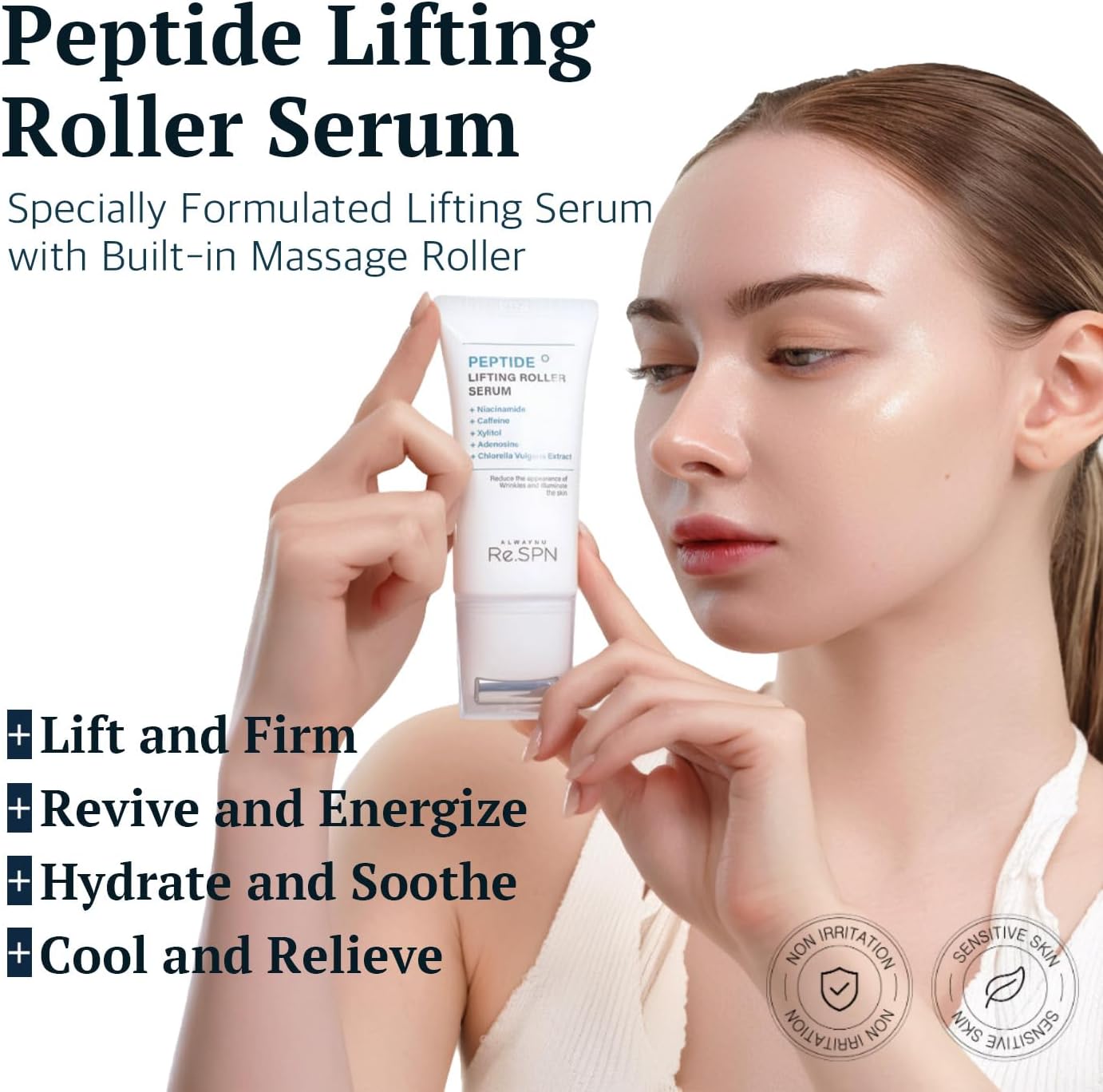 Re.SPN PHA Succinic Acid Calming Toner Pads + Re.SPN Peptide Duo - Daily Exfoliating, Hydrating and Soothing, Wrinkles & Dark Circles with Gua Sha Applicator, Vegan, Eye Peptide, Niacinamide, K-Beauty