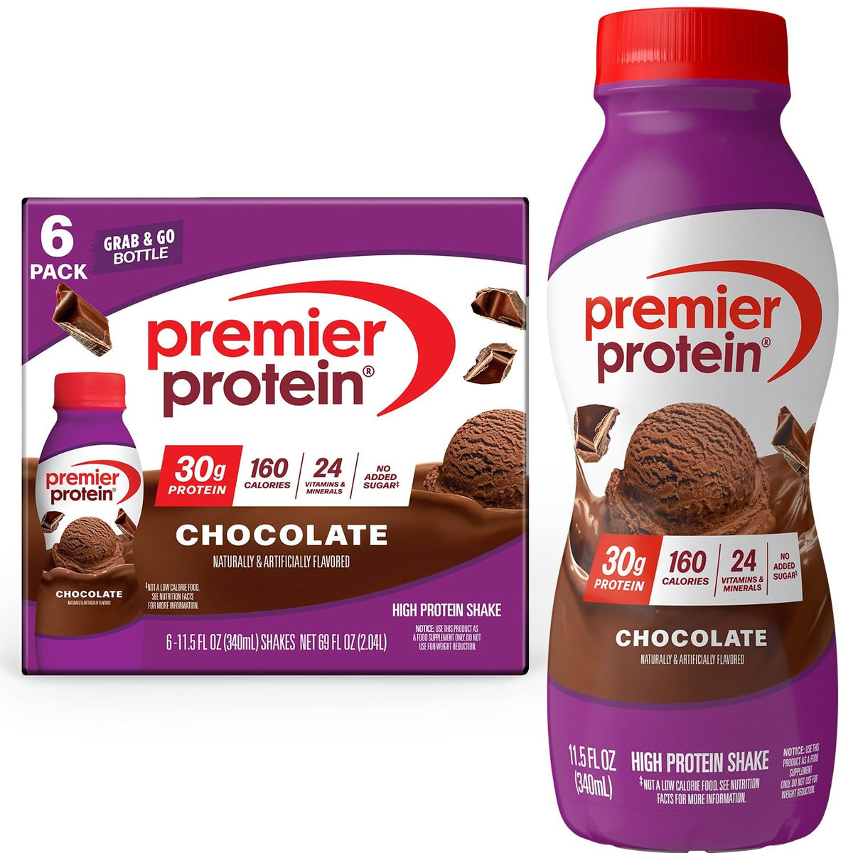 Premier Protein 30g High Protein Shake, Bananas & Cream, 12 Pack