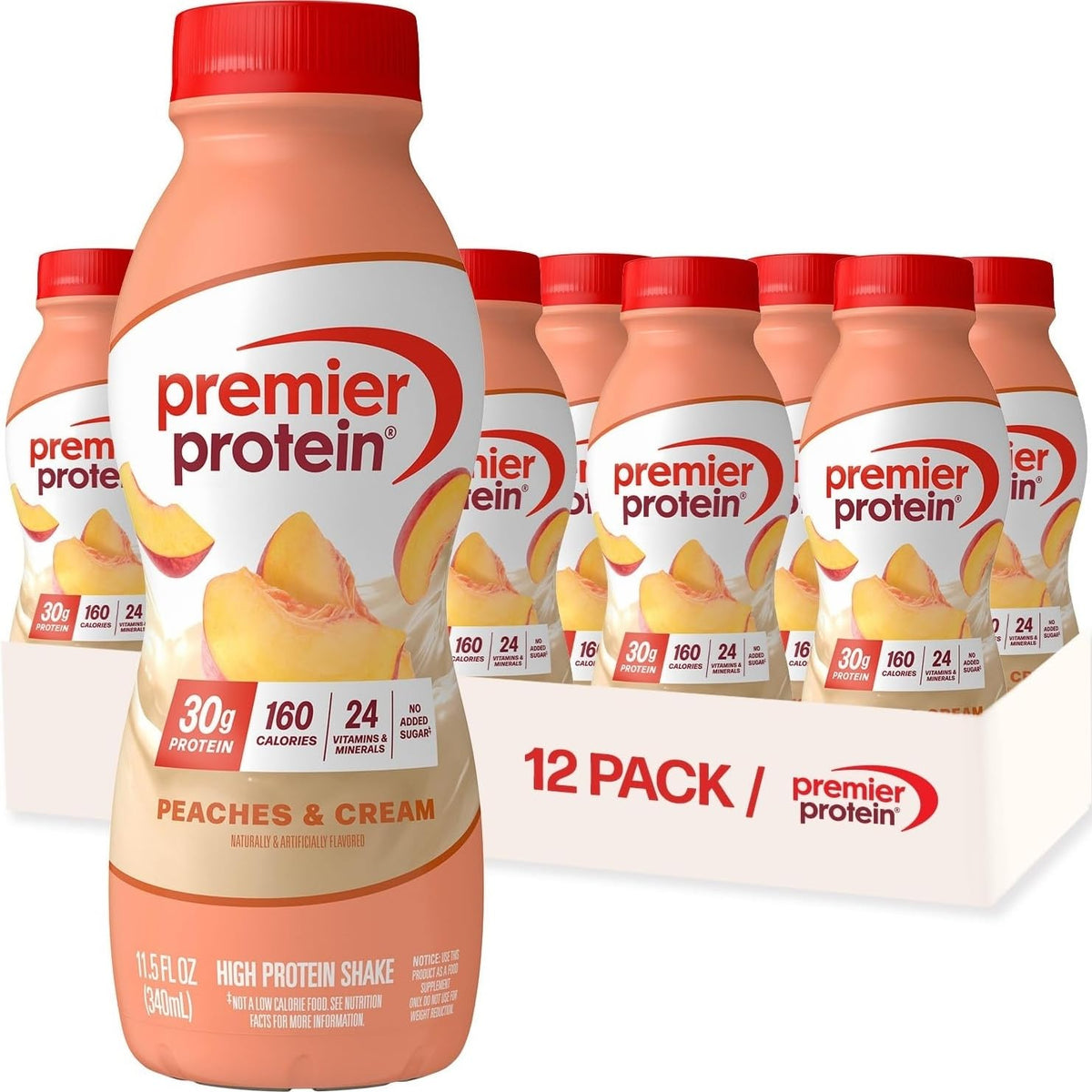 Premier Protein 30g High Protein Shake, Bananas & Cream, 12 Pack