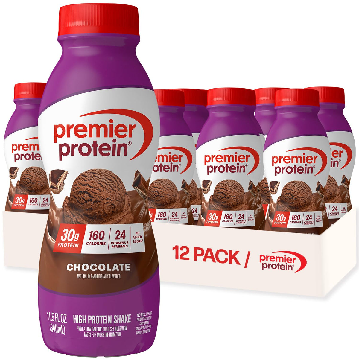 Premier Protein 30g High Protein Shake, Bananas & Cream, 12 Pack