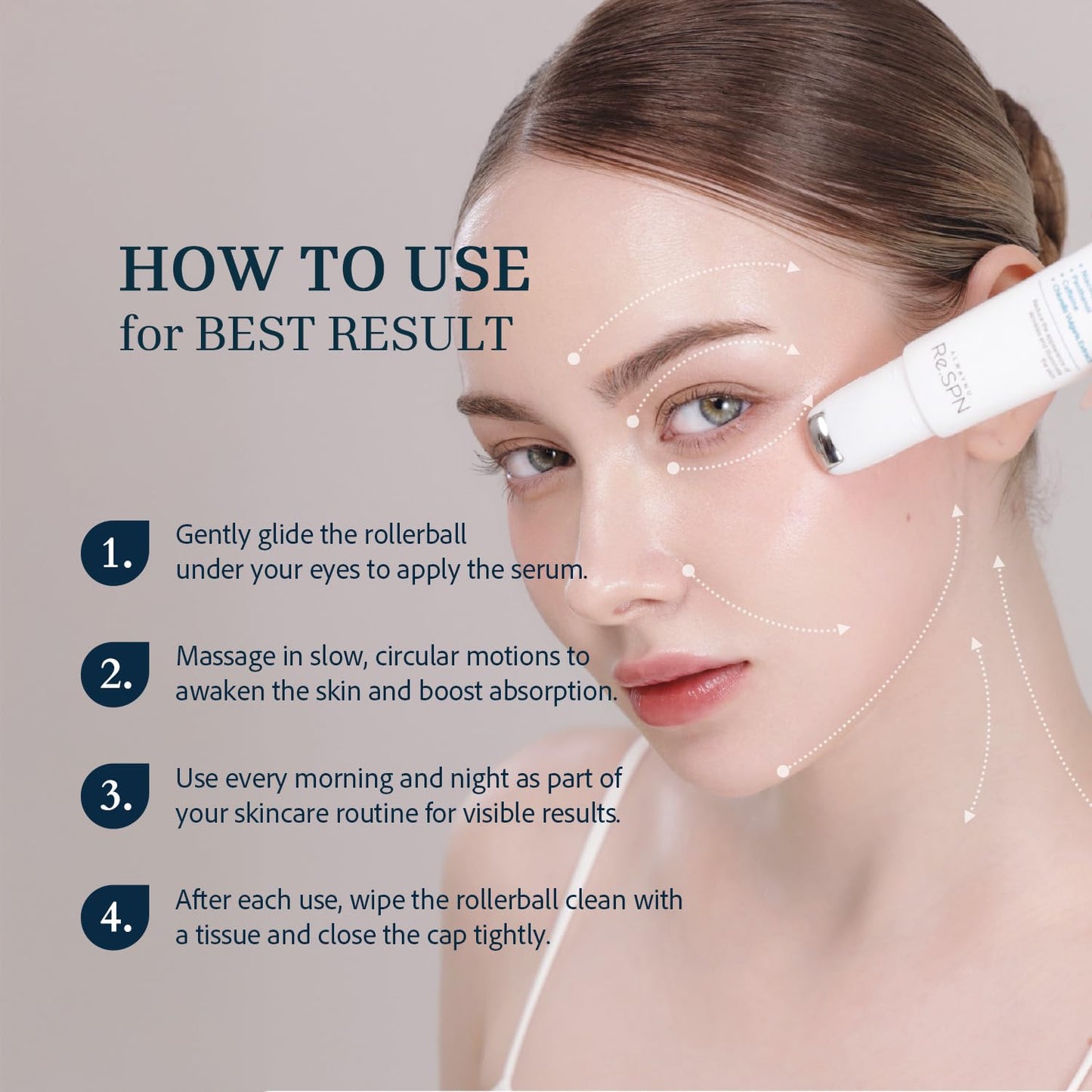 Re.SPN Peptide Duo - Wrinkles & Dark Circles with Gua Sha Applicator, Vegan, Eye Peptide, Niacinamide, K-Beauty