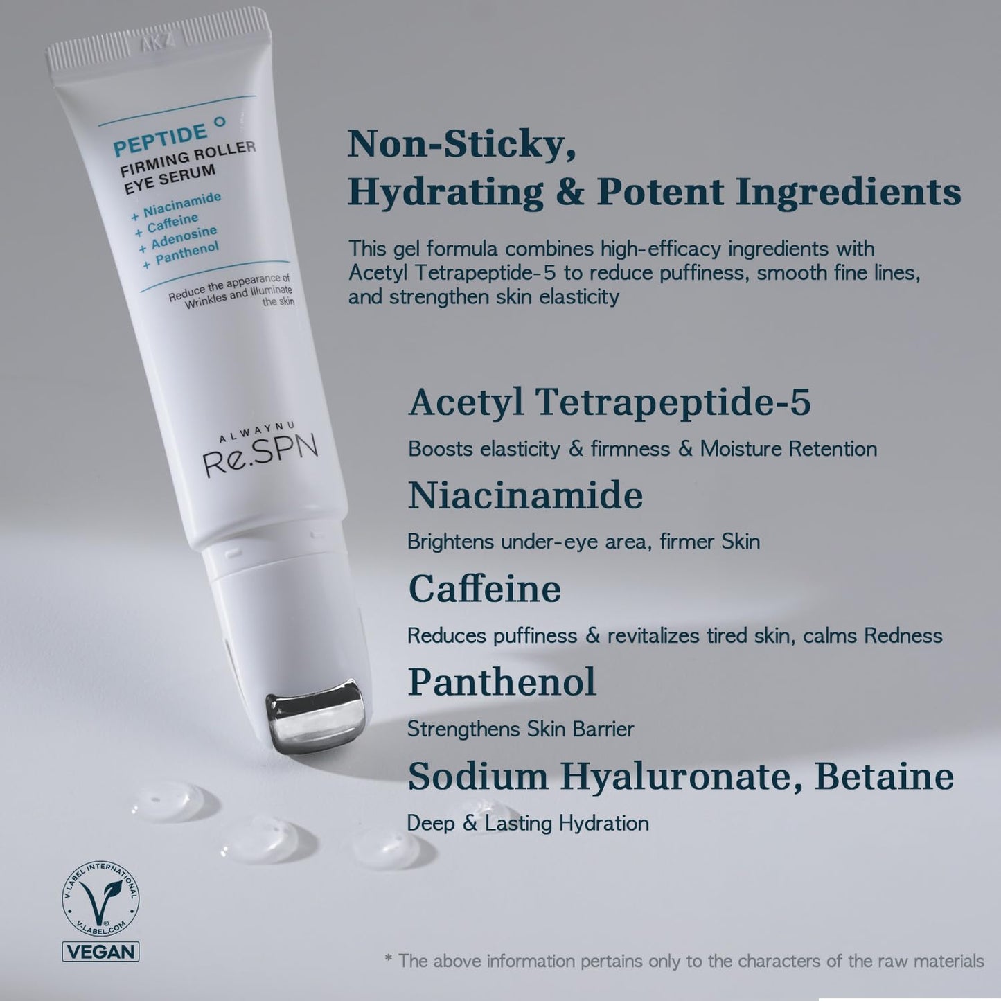 Re.SPN Peptide Duo - Wrinkles & Dark Circles with Gua Sha Applicator, Vegan, Eye Peptide, Niacinamide, K-Beauty