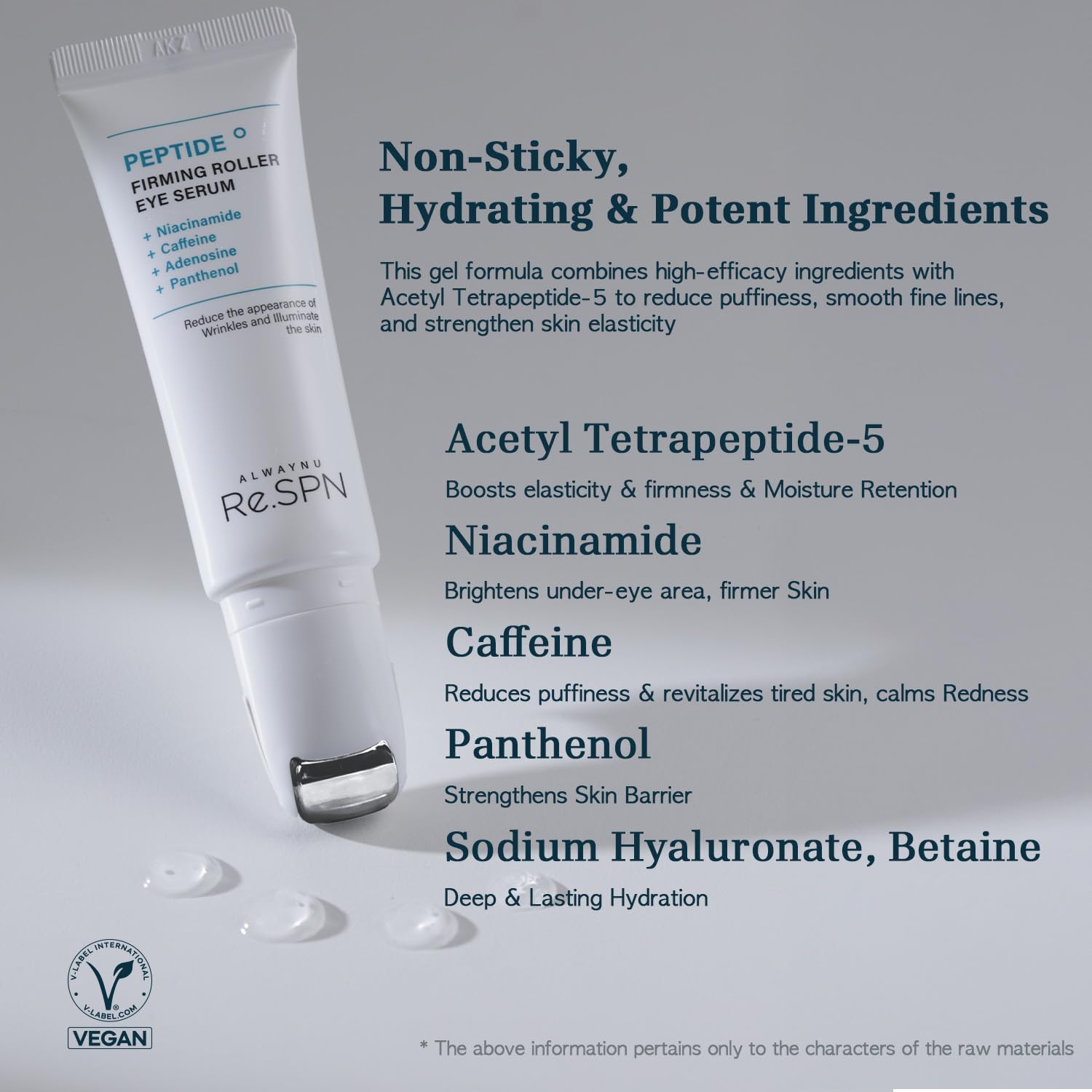 Re.SPN Peptide Duo - Wrinkles & Dark Circles with Gua Sha Applicator, Vegan, Eye Peptide, Niacinamide, K-Beauty