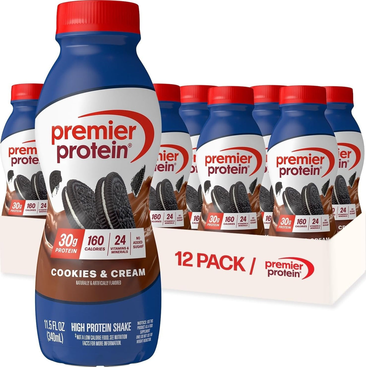 Premier Protein 30g High Protein Shake, Bananas & Cream, 12 Pack