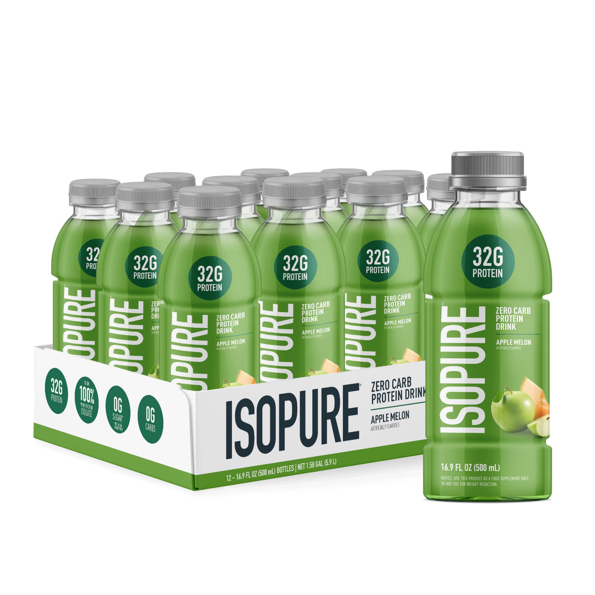 Isopure Zero Carb Clear Protein Drink, Lemonade 12 Count