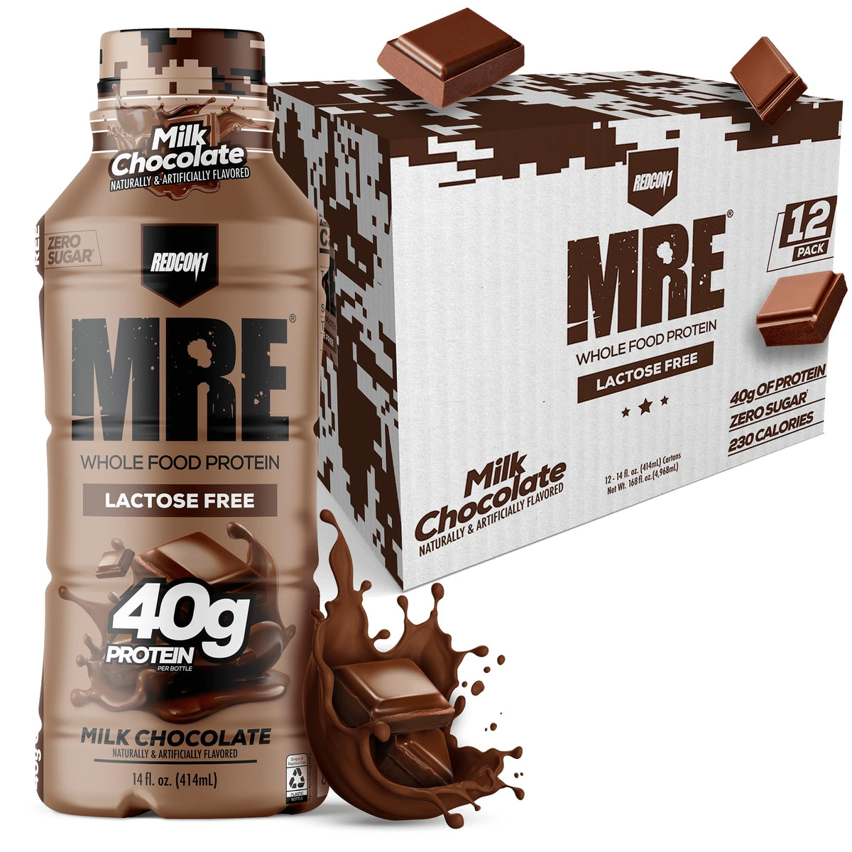 REDCON1 MRE RTD Protein Shake | Strawberry Shortcake | Lactose Free, 40g Protein - 12 Pack, 14 oz